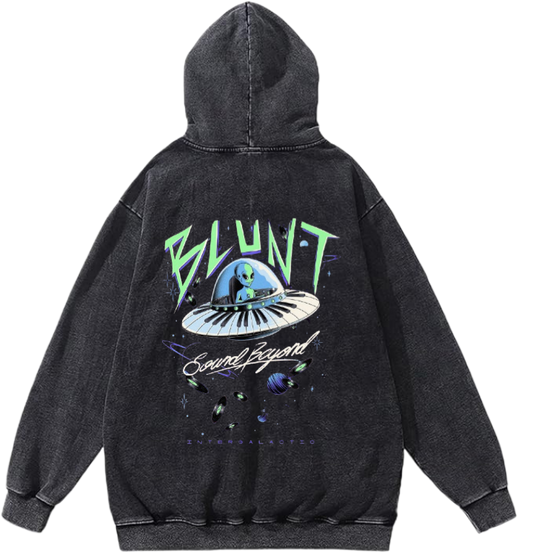 aliens Oversize Hoodie Washed gray Back 11