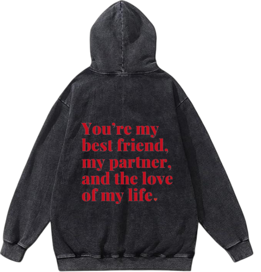 VaIentine coupIe Oversize  Hoodie Washed gray Back 12