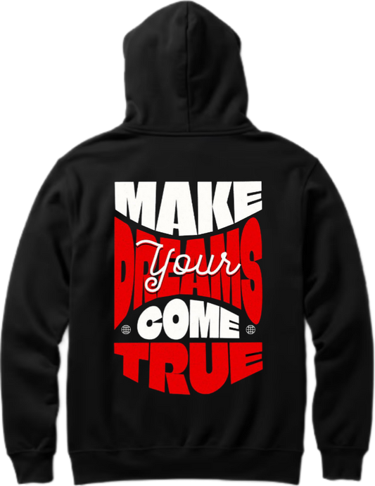 Make Your Dreams Come True Over Size hoodie Black Back 92