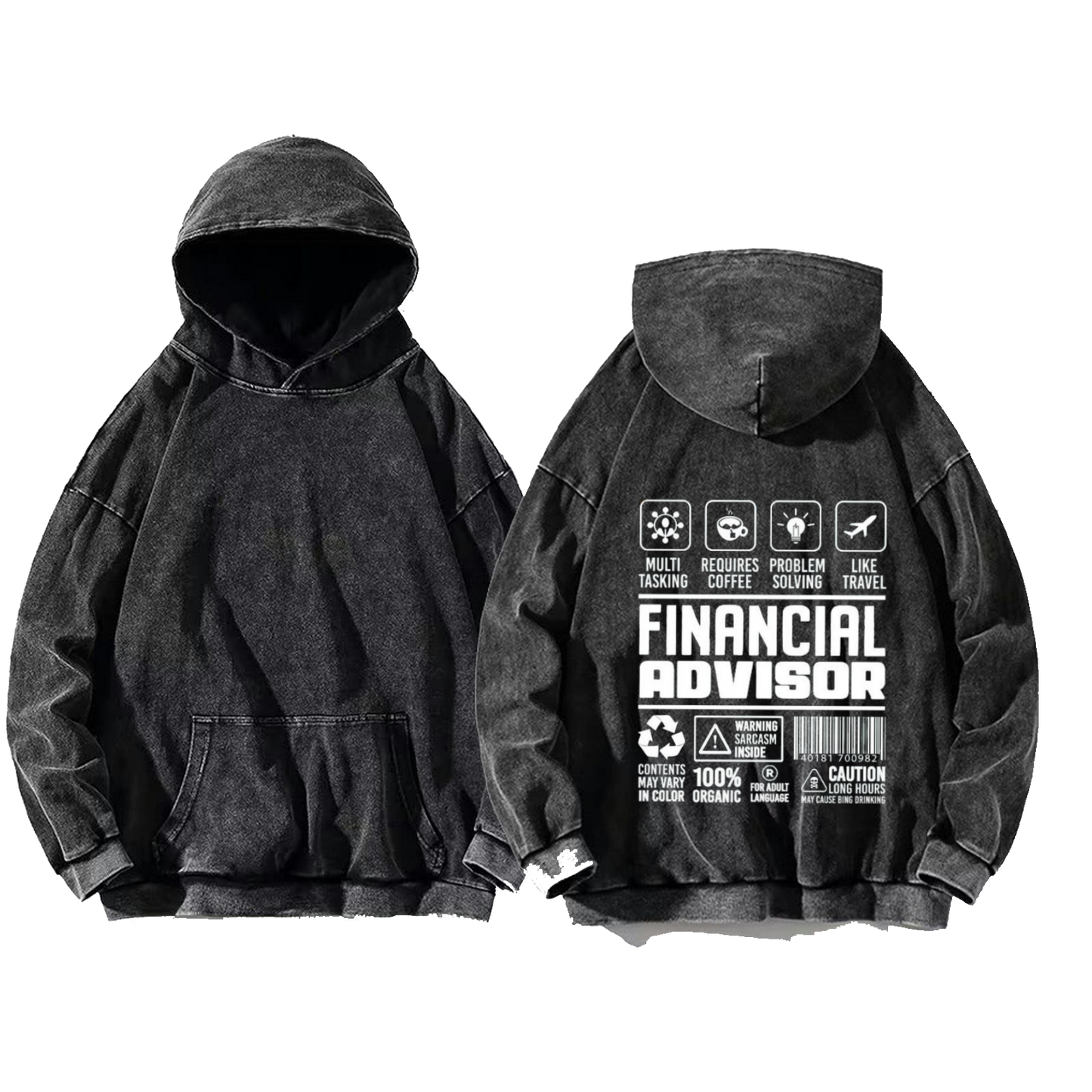 FINANCIAL ADVISOR oversize hoodie Washed back 114