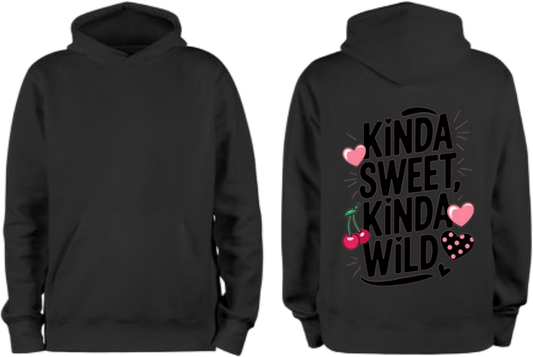 KINDA SWEET, KINDA WILD One Size hoodie Black Back 11