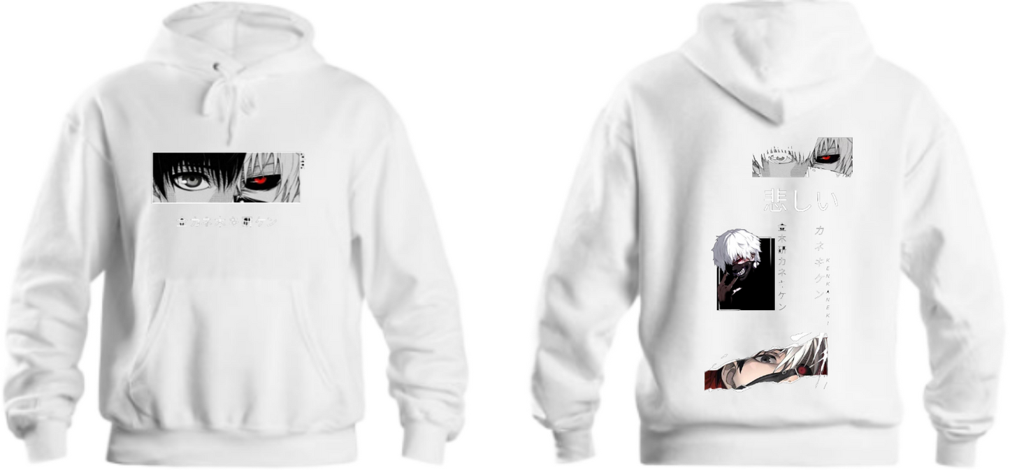 okyo Ghoul One Size hoodie White Back 11