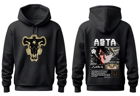 Black clover One Size hoodie Black Back 19