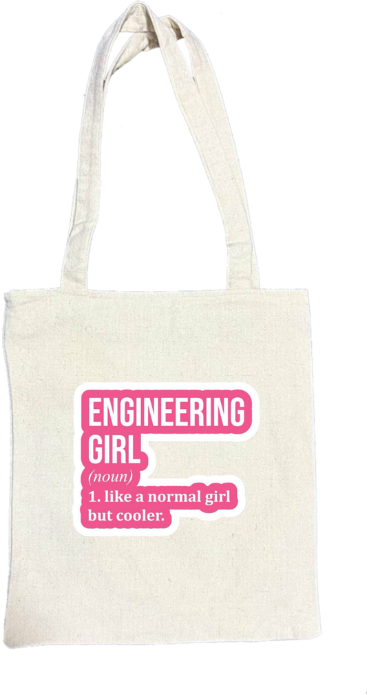 names tote bag beige ENGINEERING GIRL (noun) 1. like a normal girl but cooler. 11