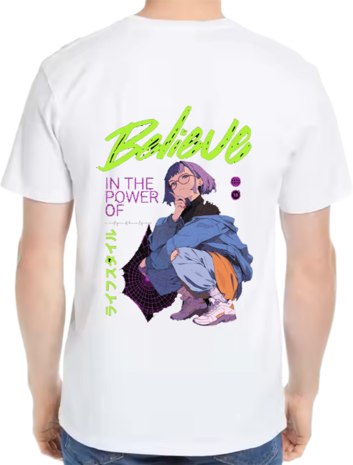 Believe t- shirt Over Size White Back 31