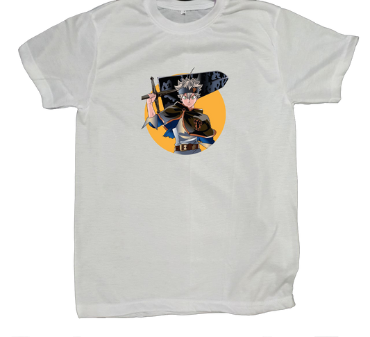Black clover t- shirt fat White 5