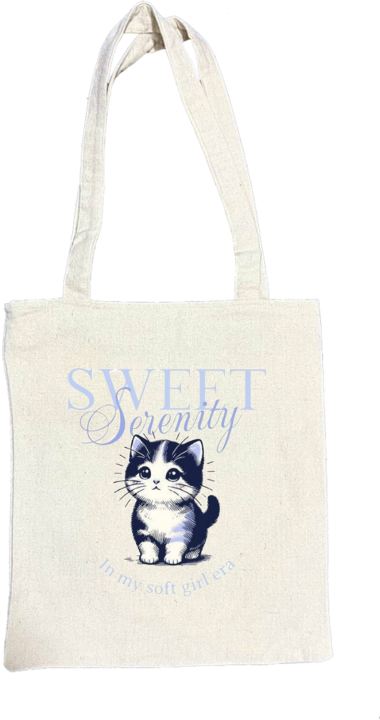 SWEET Der In my soft girl era bat tote bag beige 101