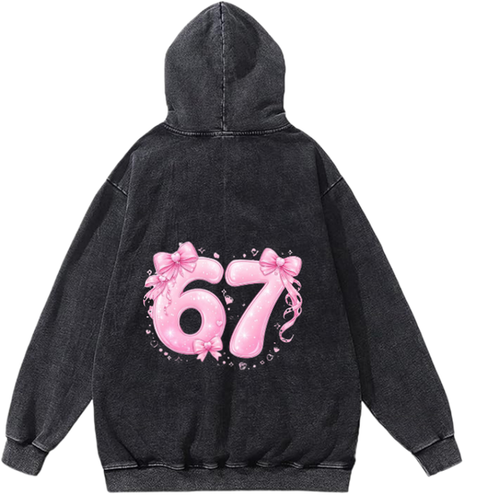 67 designs Oversize Hoodie Washed Back 11