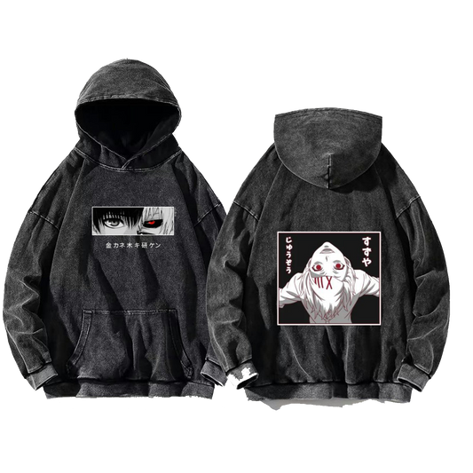 Tokyo ghoul One Size hoodie Washed Back 11