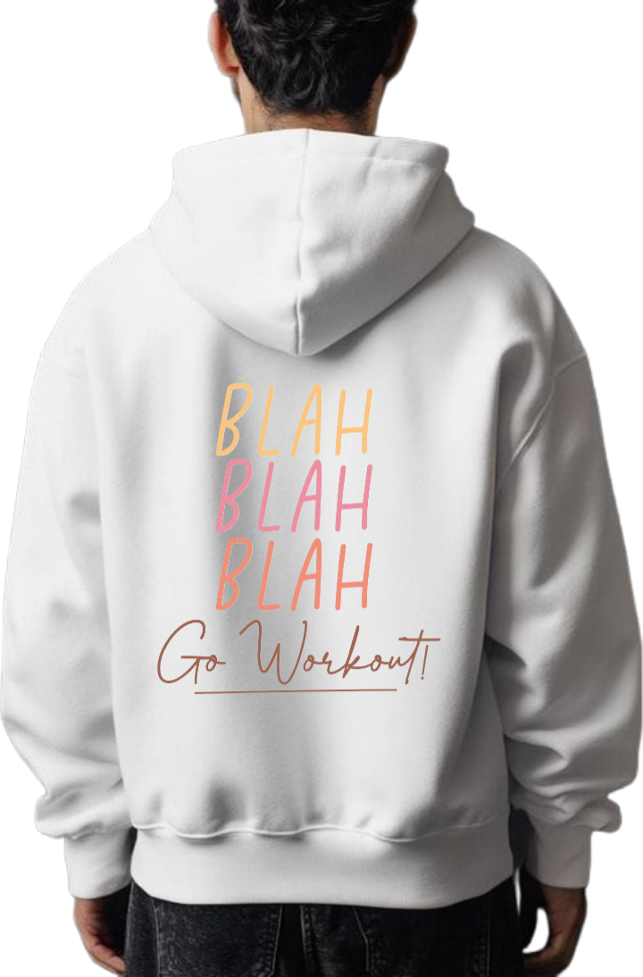 workout gym pilates Oversize Hoodie White Back 11