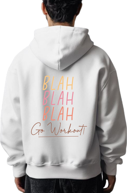 workout gym pilates Oversize Hoodie White Back 11