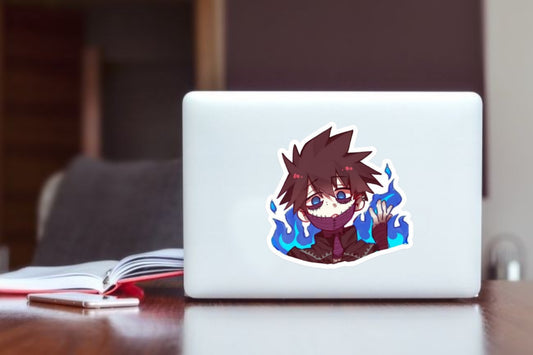 Dabi Sticker - My Hero Academia Anime Blue Flames Chibi Vinyl Decal for Laptop, Water Bottles, Phone Case, Cute Waterproof MHA Villain Anime Merchandise