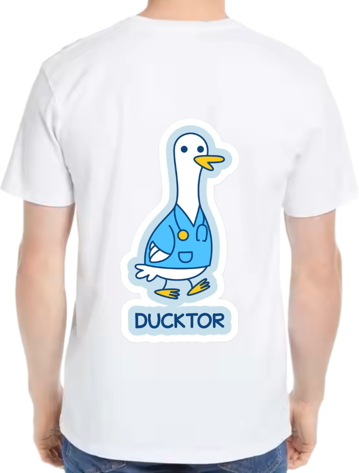 DUCKTOR t- shirt One Size White back 11