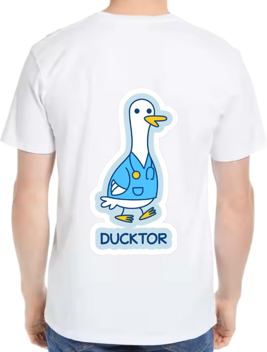 DUCKTOR t- shirt One Size White back 11