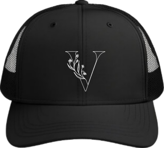 vector letter Baseball cap Black V 11