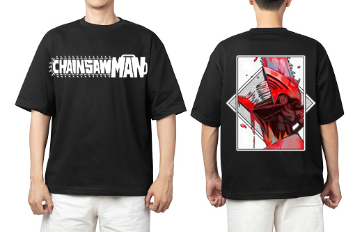 Chainsaw Man t- shirt One Size Black Back 11