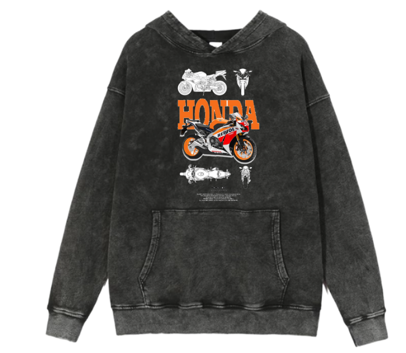MOTOR CYCLE One Size hoodie Washed 11