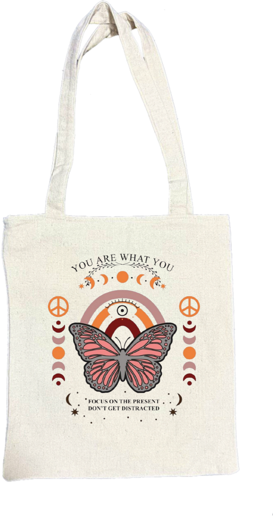 butterflies tote bag Beige 11