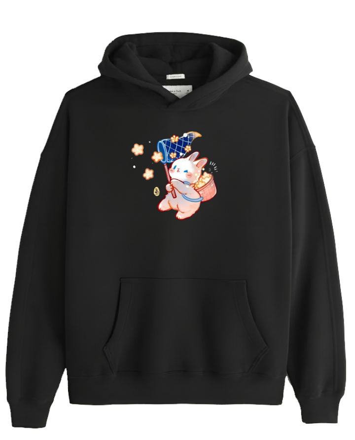 bunny Oversize Hoodie Black 11
