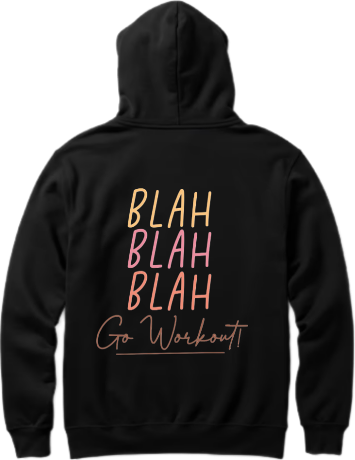 workout gym pilates Oversize Hoodie Black Back 11
