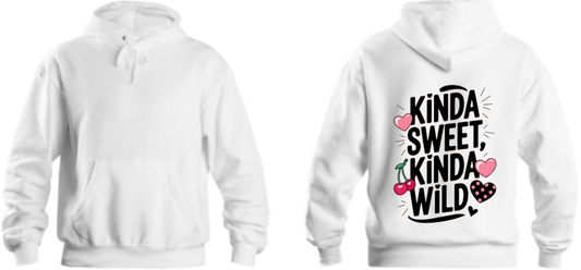 KINDA SWEET, KINDA WILD One Size hoodie White Back 11