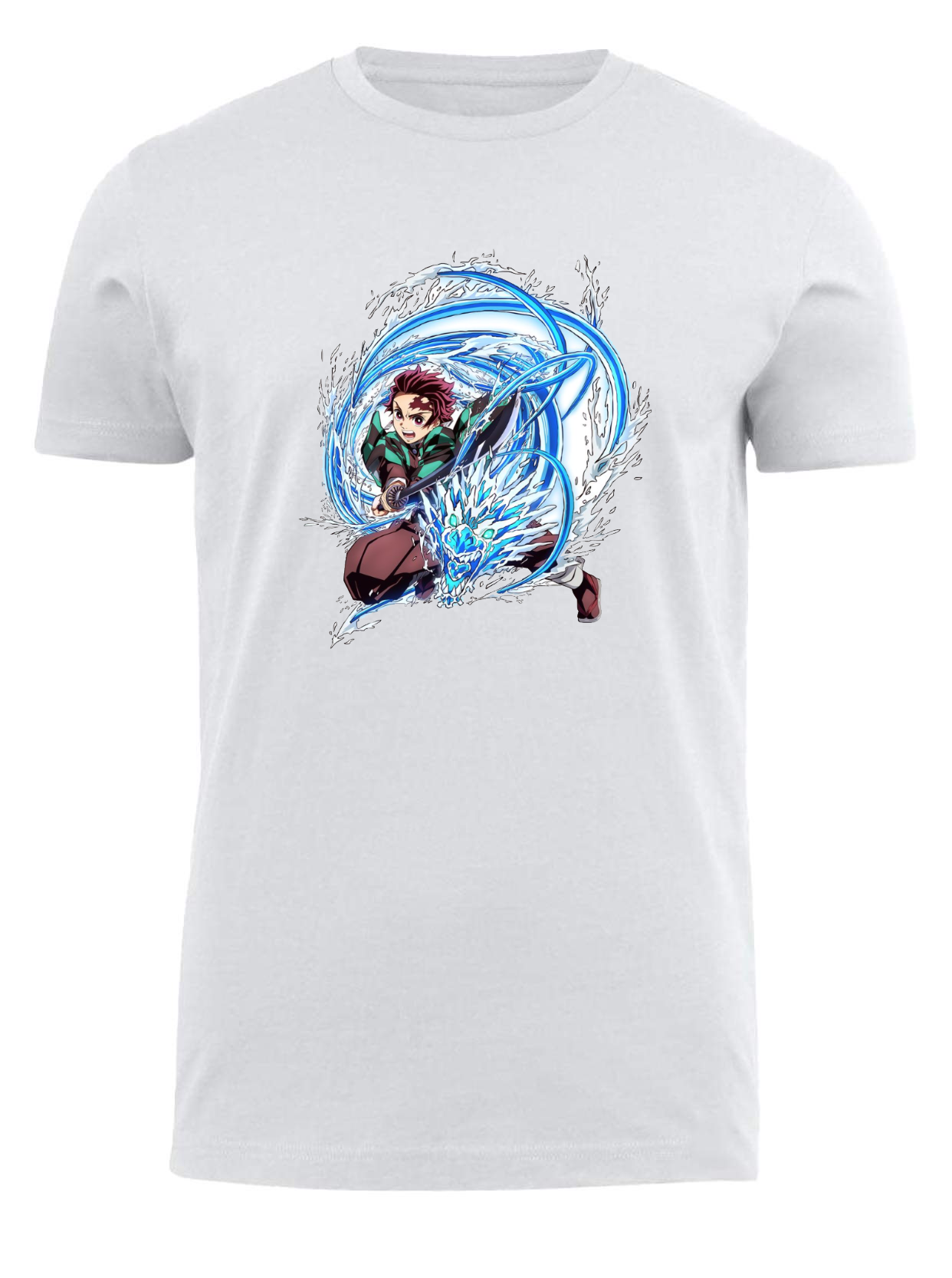 Anime Demon slayer nezuko tanjiro t- shirt fit White 11