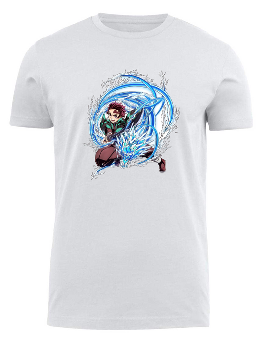Anime Demon slayer nezuko tanjiro t- shirt fit White 11