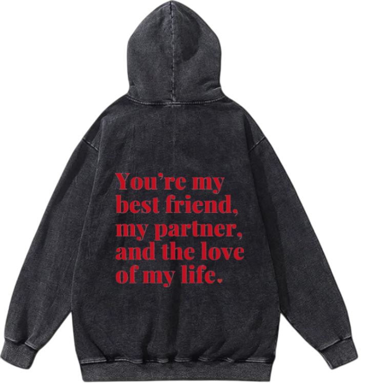 VaIentine coupIe Oversize  Hoodie Washed gray Back 11