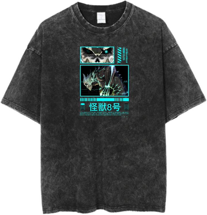 Kaiju No. 8 t- shirt Over Size Washed 11