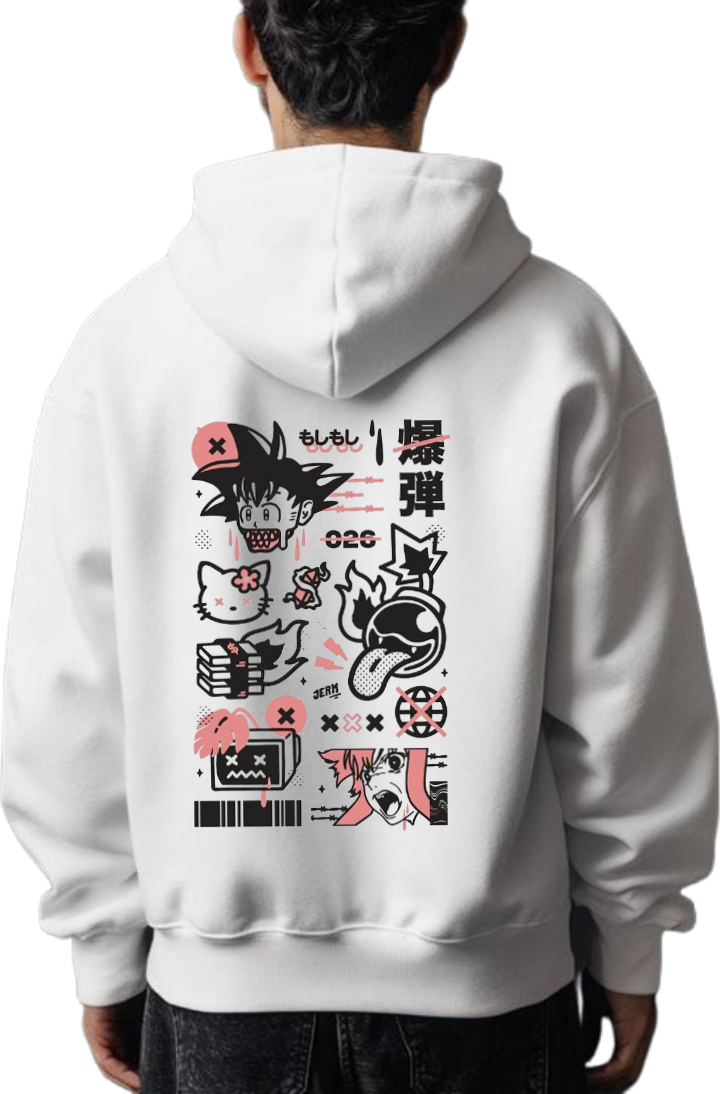 Goku Over Size hoodie White Back 41