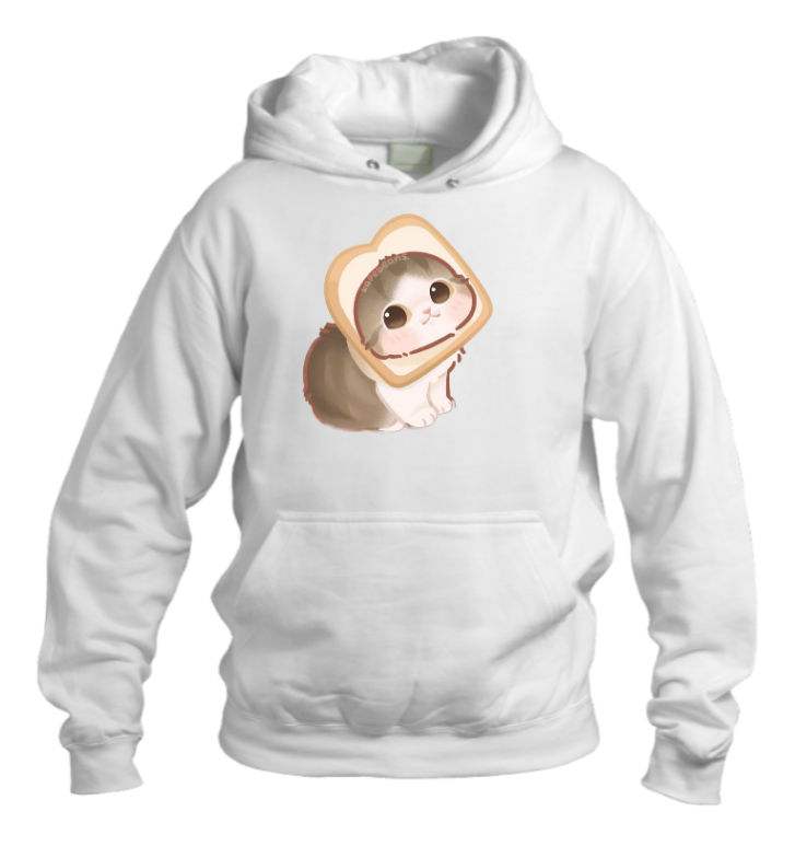 cat Oversize Hoodie White 11