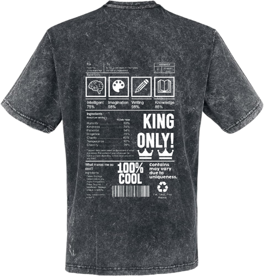 KING ONLY Back text One Size t- shirt Washed Back 91