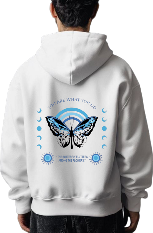 butterflies Oversize Hoodie White Back 11