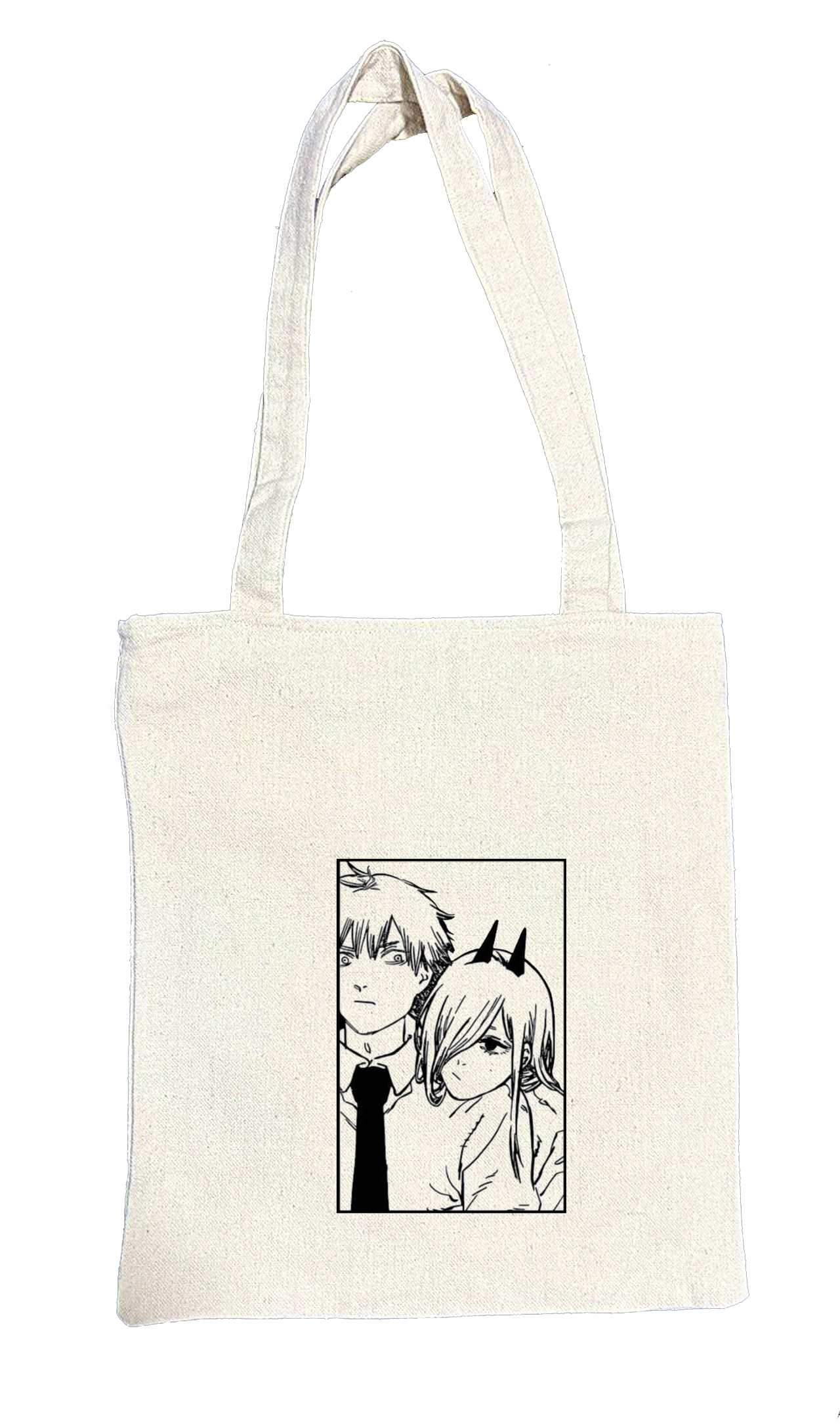 Chainsaw Man tote bag beige 14