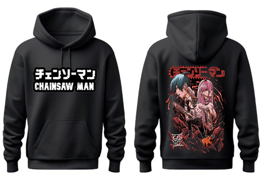 Chainsaw Man One Size hoodie Black Back 11