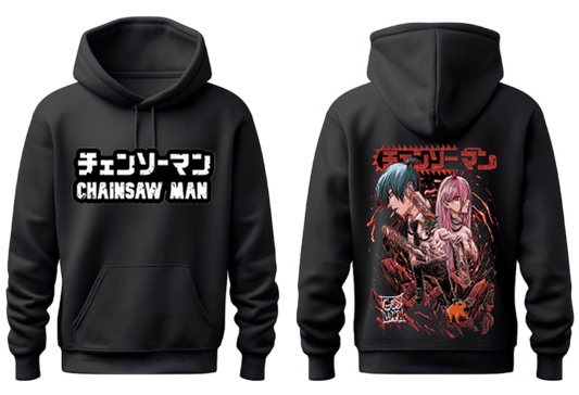 Chainsaw Man One Size hoodie Black Back 11