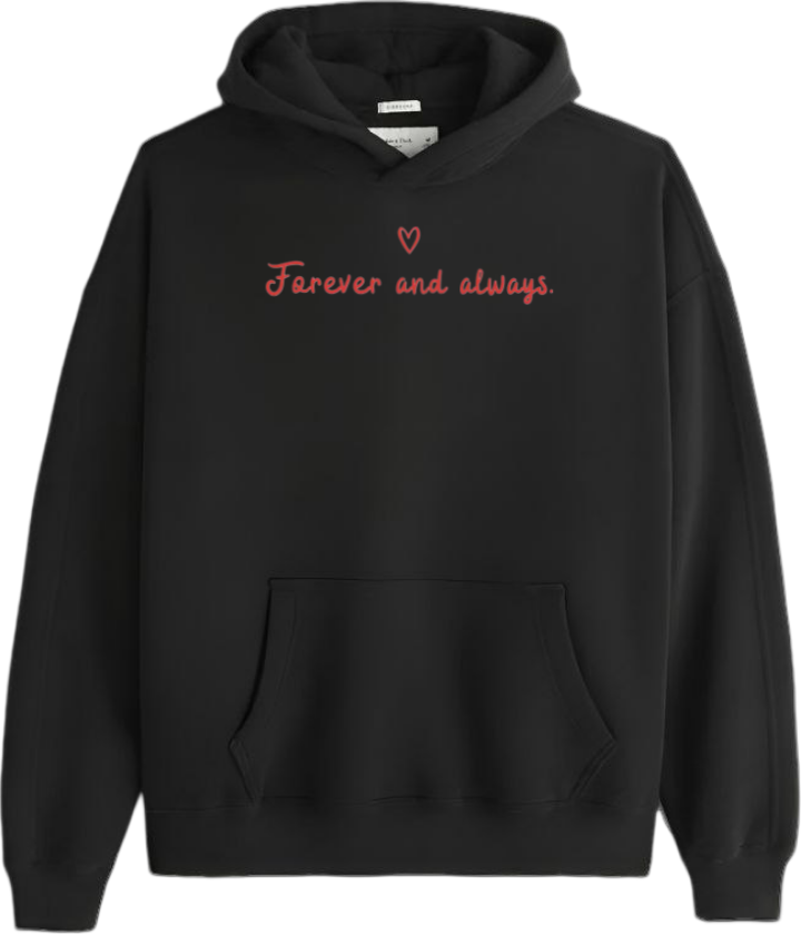 VaIentine coupIe Oversize Hoodie Black 11