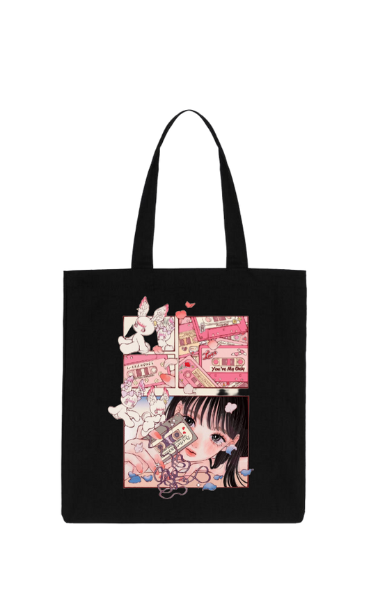 RANDOM ANIME GIRL tote bag Black 11