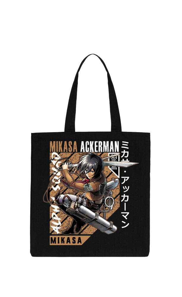 Anime Attack on titan shingeki no kyojin Aot Black tote bag 11