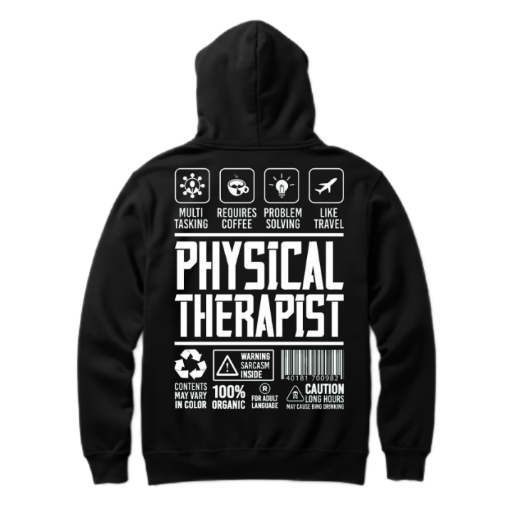 PHYSICAL THERAPIST Back text oversize hoodie back 11