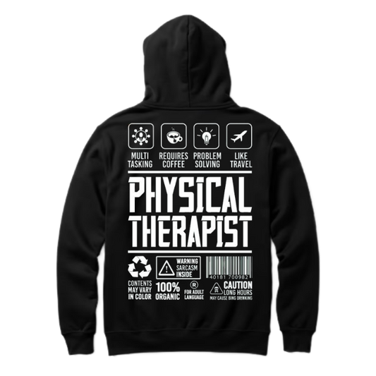 PHYSICAL THERAPIST Back text oversize hoodie back 11