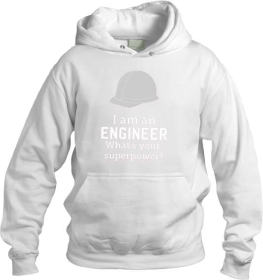names One Size hoodie White I am an ENGINEER What's your superpower 11