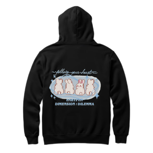 folloro your heart One Size hoodie Black Back 11