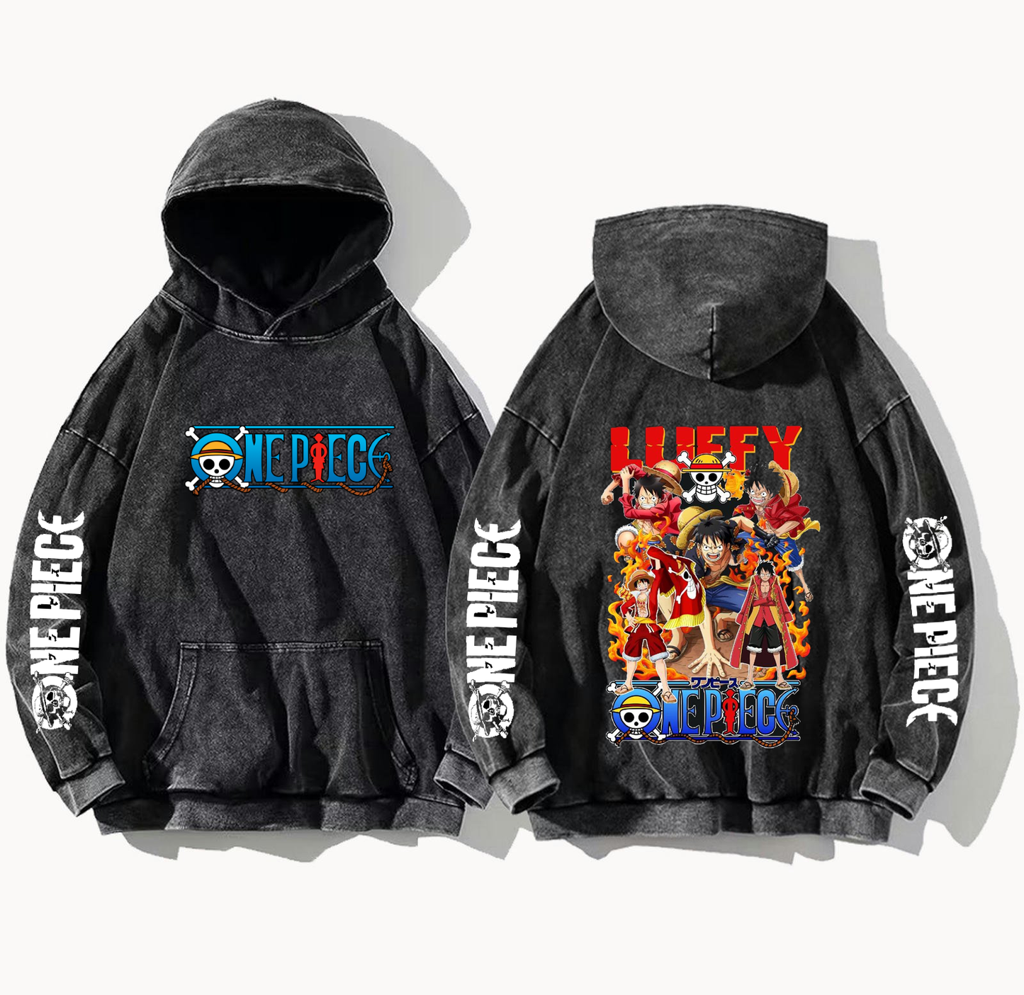 one piece One Size hoodie Washed Back 11