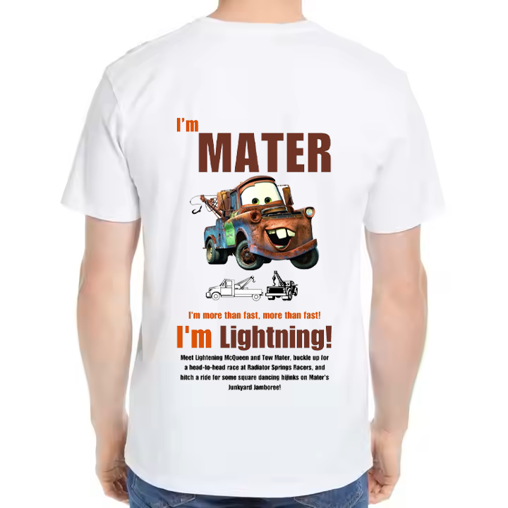 Tow Mater Car t- shirt One Size White Back 10