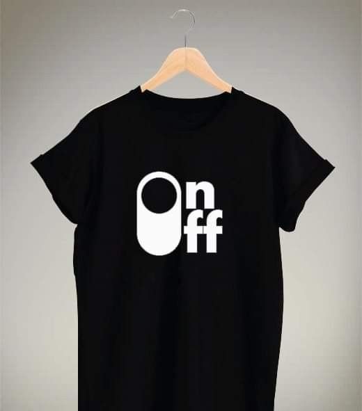 On Off T-Shirt, Oversized Black