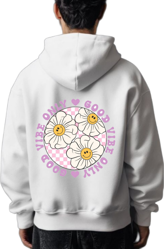 Good Vibes Only One Size hoodie White Back 120