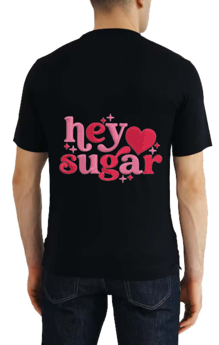 hey sugar t- shirt One Size Black back 120