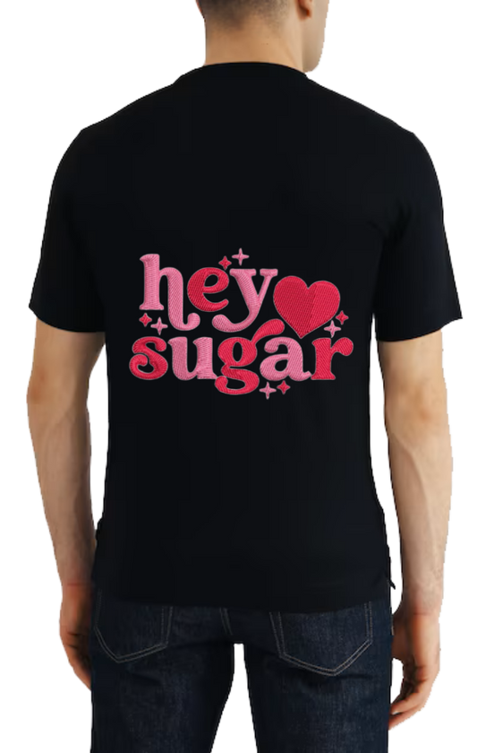 hey sugar t- shirt One Size Black back 120