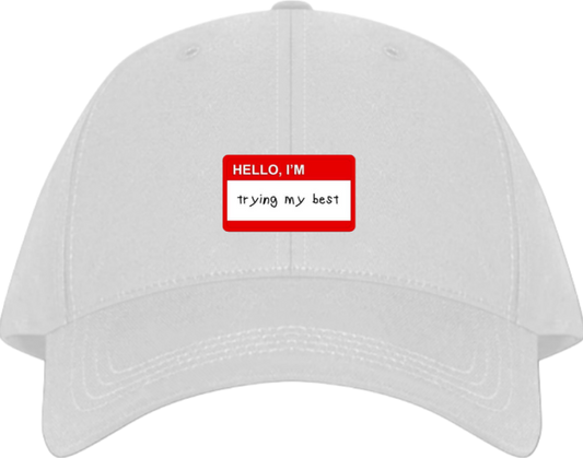 trying my best Baseball cap White 114